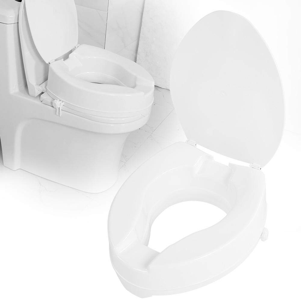 FILFEEL Raised Toilet Seat with Lid - 10cm Height Adjustable Clip-On Bath Safety Seat for Elderly & Disabled - 22cm Inside Width - Ideal for Home Care & Mobility Assistance