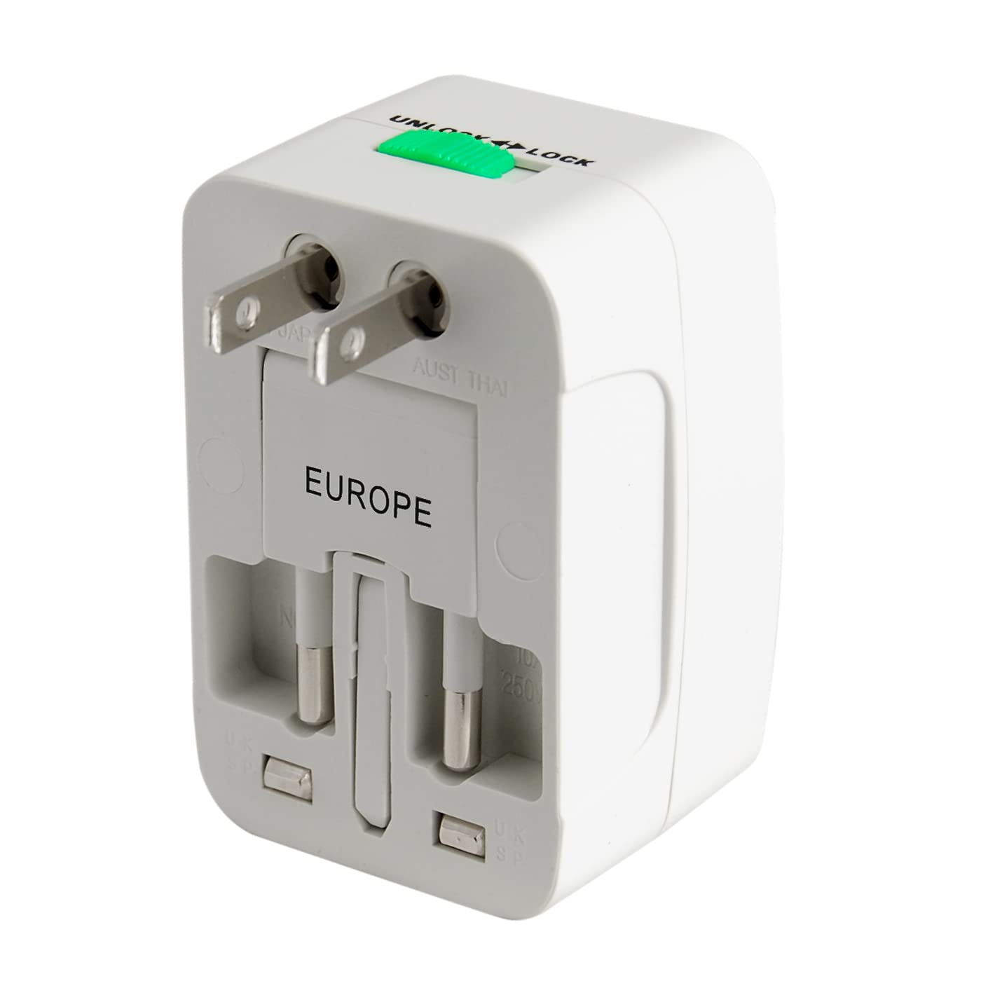 Universal All-in-One AC Wall Power Outlet Converter Adapter - Worldwide Travel Adapter for Laptops, Phones & Devices - Perfect for Hotels, Airports & International Travel