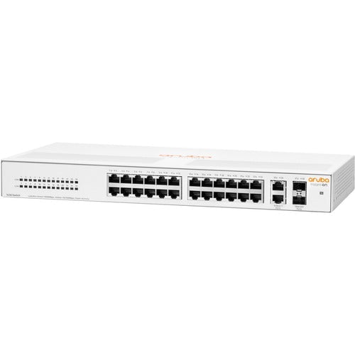 Aruba Instant On 1430 26G 2SFP Switch - 26 Port Gigabit Ethernet Network Switch with 2 SFP Slots, 10/100/1000Base-T, 1000Base-X, Layer 2 Support | Rack Mountable for Office, Data Center & Home Network Setup