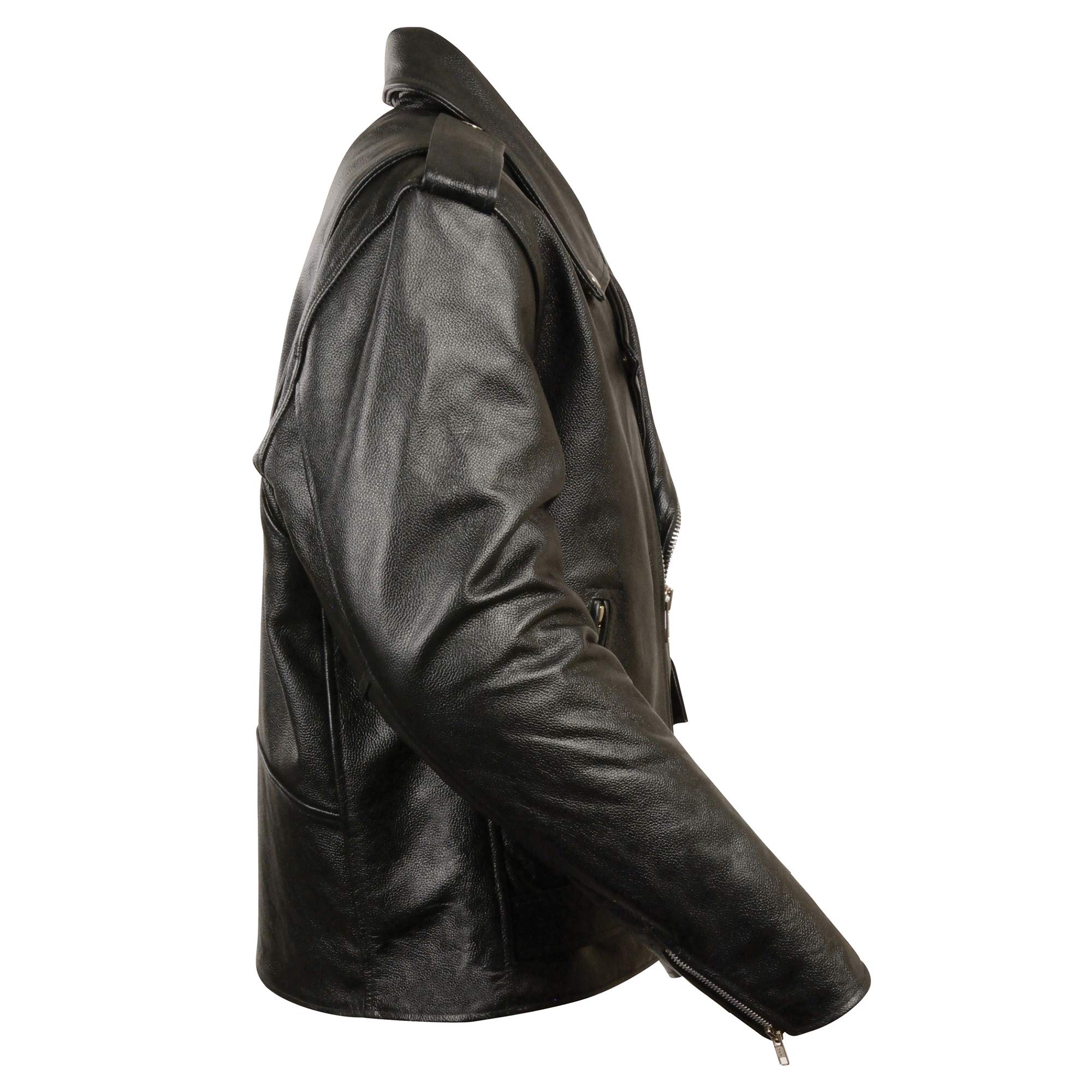 Milwaukee Leather Men's Classic Police Style Motorcycle Jacket - LKM1781 Black (Large) | Durable Biker Jacket for Riding & Outdoor Adventures
