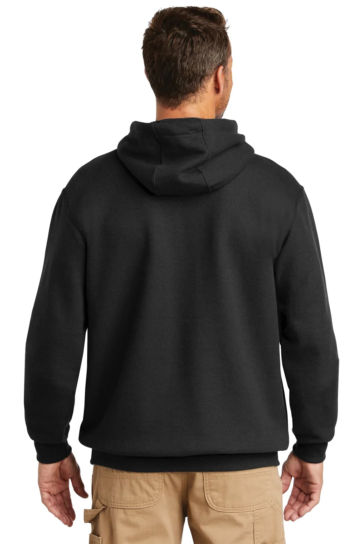Carhartt Tall Hooded Sweatshirt for Men - Heavyweight Fleece Pullover with Front Pocket, Black [Black's Valley AG] - Perfect for Outdoor Work, Construction & Winter Layering