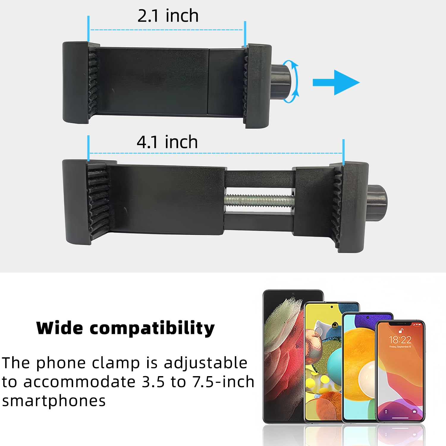 Adjustable Gooseneck Phone Mount Holder - Universal Clip Stand for iPhone, Samsung & Smartphones - Perfect for Mic Stands, Baby Strollers, Treadmills, Shopping Carts, Bikes, Cars, Boats & Golf Carts - Ideal for Video Calls, Live Streaming, Workouts & Travel