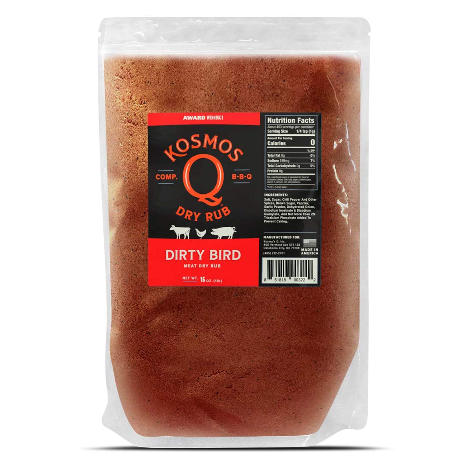 Kosmos Q BBQ Grill Spice Set - 8 Flavor Variety Dry Rub Seasonings for Grilling, Smoking & BBQ (16oz) - Includes Cow Cover, Dirty Bird, SPG - Perfect for Backyard BBQs, Tailgating & Camping