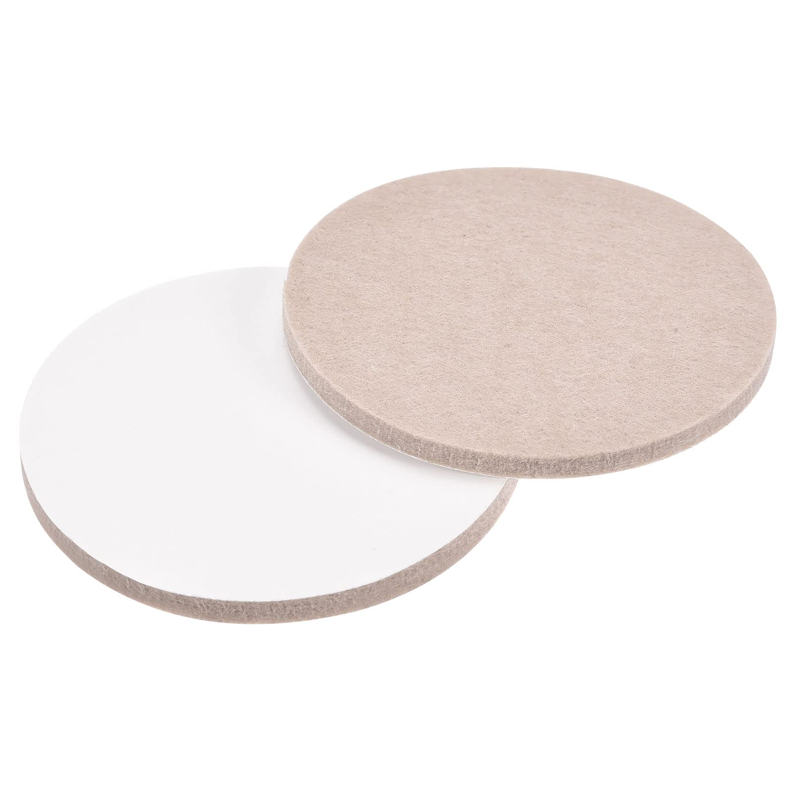 uxcell 75mm Self-Adhesive Non-Slip Felt Pads for Furniture - 4 Pack Round Anti-Scratch Floor Protectors for Cabinets, Chairs & Tables (Beige) | Perfect for Hardwood Floors & Tile Protection