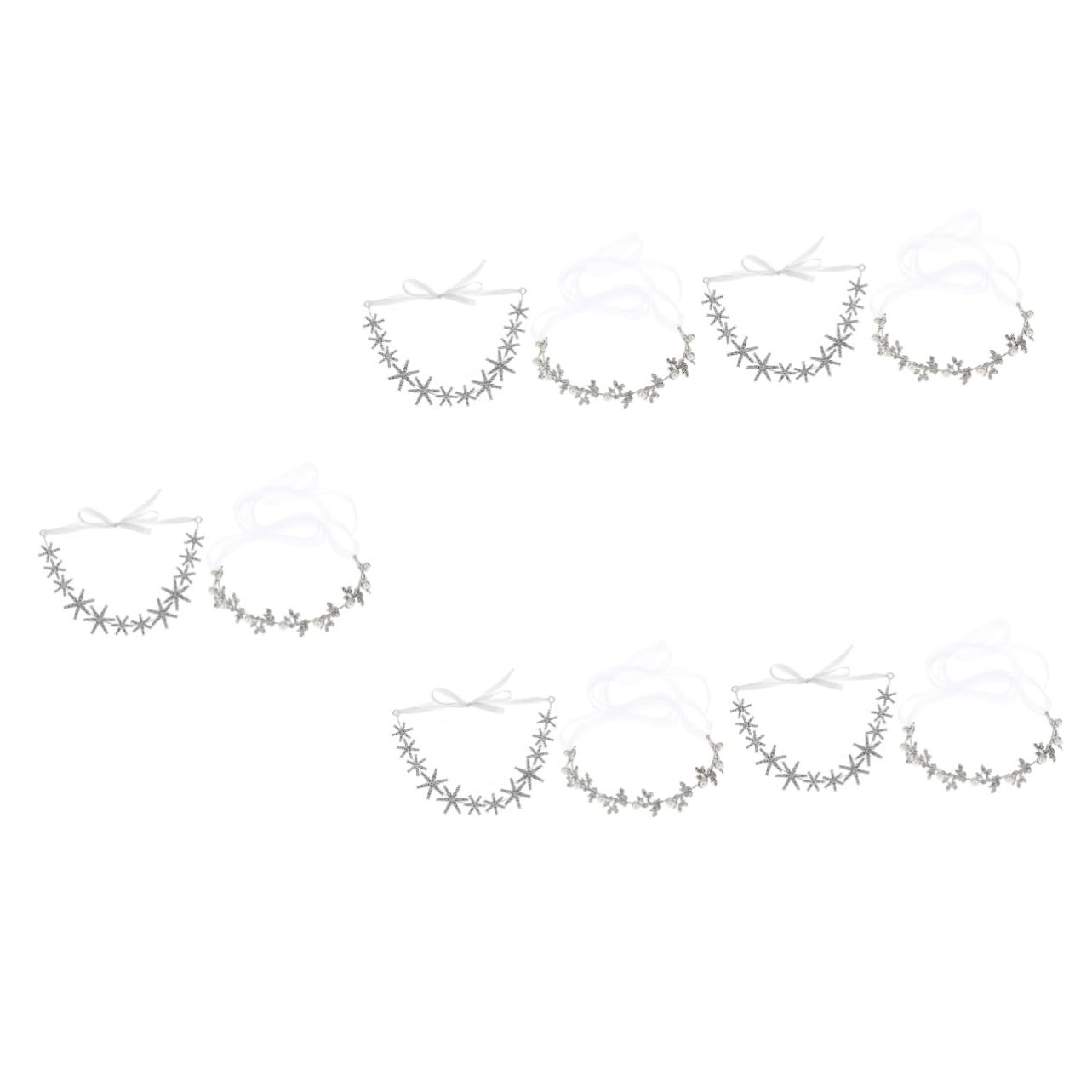 10Pcs Rhinestone Bridal Headbands - Wedding Tiara Crystal Headpieces for Bride, Flower Head Chain & Leaf Headband Accessories - Perfect for Weddings, Banquets, and Special Occasions