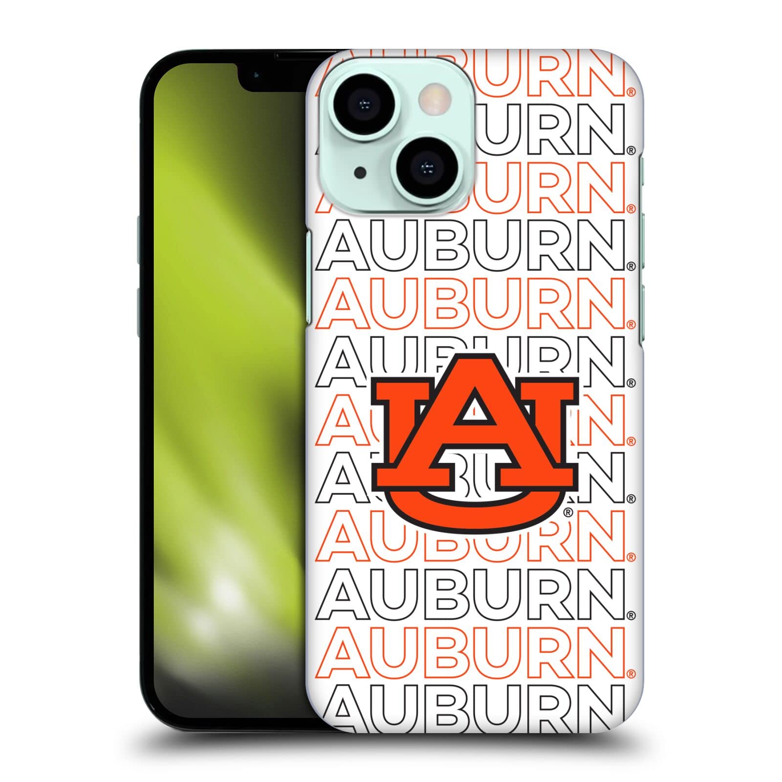 Official Auburn University AU Typography Hard Back iPhone 13 Mini Case - Durable Protection for Students & Fans | Perfect for Game Day & Campus Life