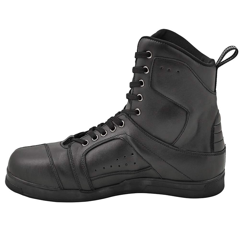 WICKED STOCK Classic Leather Men's Motorcycle Boots - Black Size 9 | Durable Riding Boots for Harley & Cruiser Bikes | Perfect for Long Distance Touring & Daily Commute