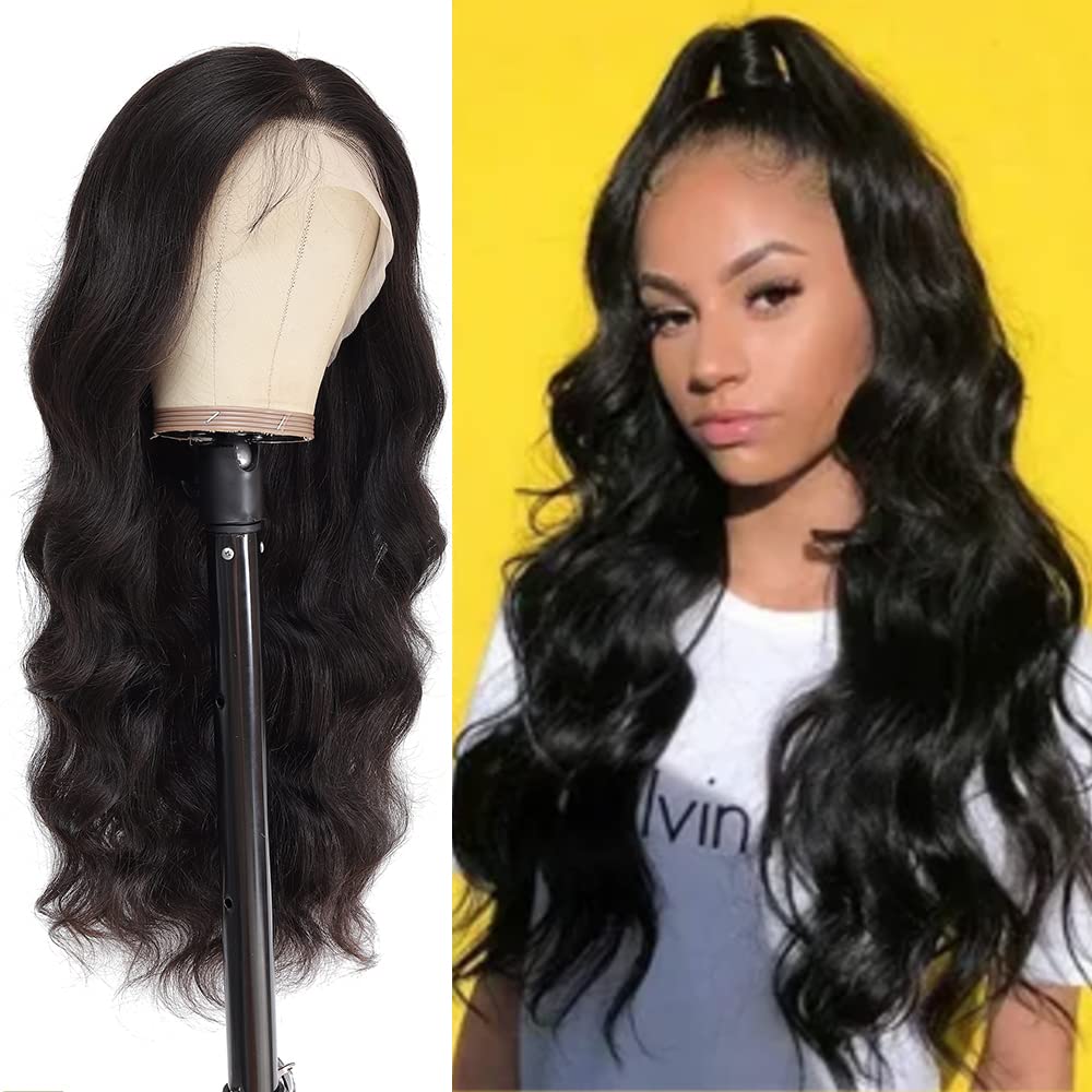 26 Inch 13x4 Lace Front Wigs Human Hair - Pre Plucked 150% Density Glueless Wig for Black Women | Natural Black Color | Perfect for Daily Wear, Parties & Special Occasions