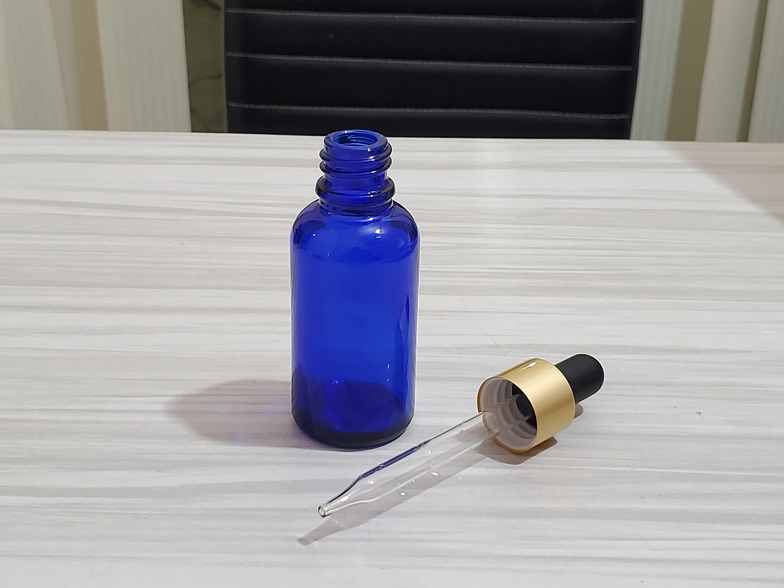 Pure Source India 30ml Empty Glass Dropper Bottles - Pack of 4, Cobalt Blue - Perfect for Essential Oils, CBD Tinctures & DIY Skincare Recipes