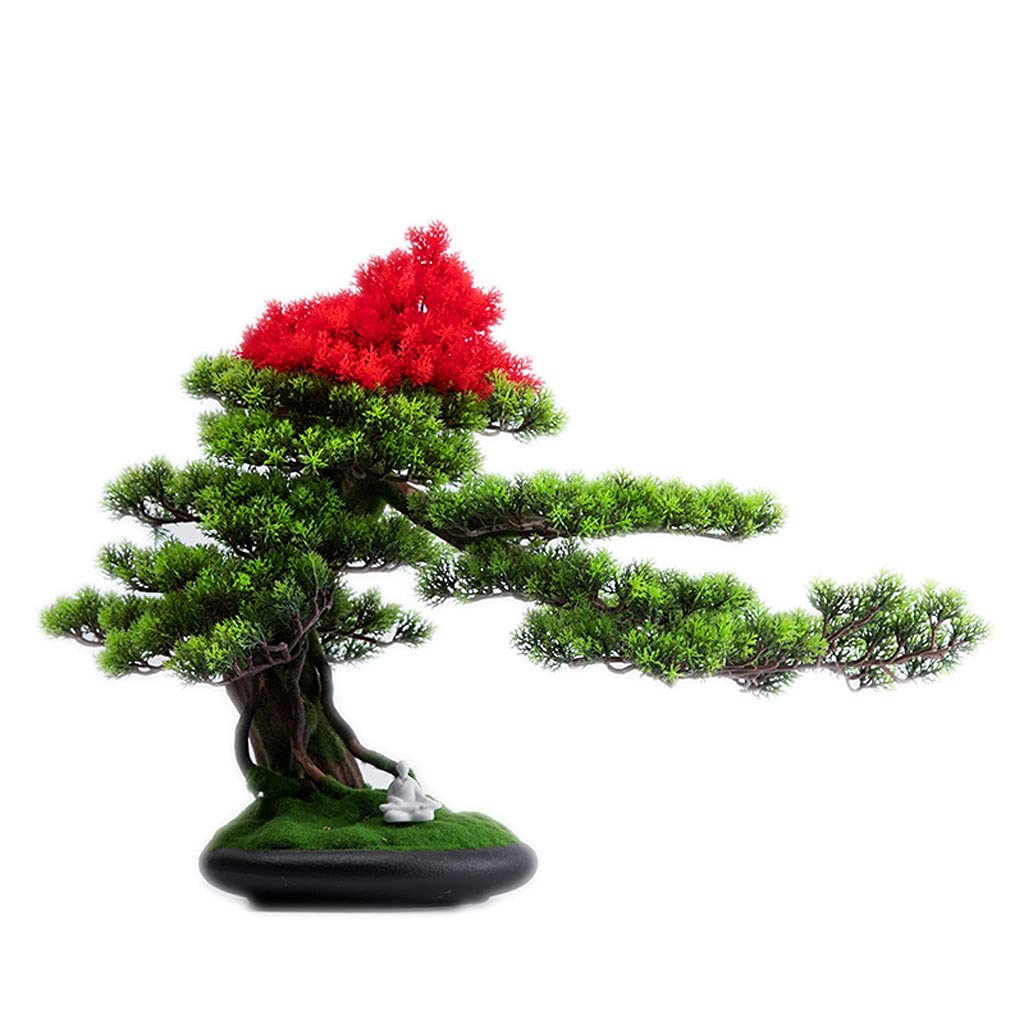 Artificial Bonsai Tree - Realistic Desktop Potted Plant Decor, Mini Welcoming Pine for Home & Office, Fake Bonsai for Living Room, Porch, Desk Display - Perfect for Zen Decor, Gift Ideas & Workspace Greenery