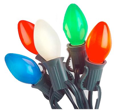 Festive C7 Multi-Color Ceramic Christmas Lights Set - 25 Count for Indoor & Outdoor Holiday Decorations - Perfect for Tree, Roof, Yard and Party Decor