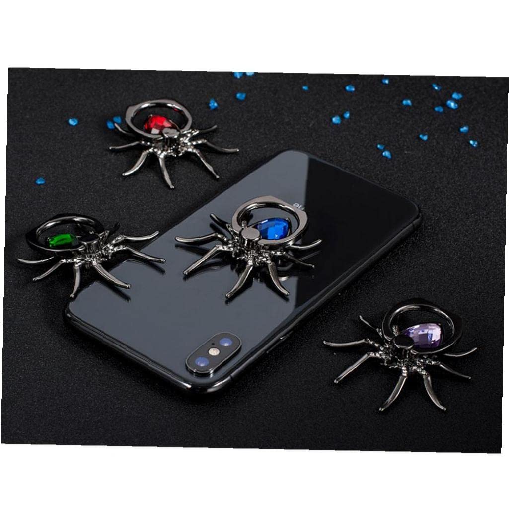360° Rotating Metal Phone Finger Stand with Diamond Design - Spider Ring Holder for Mobile Phones (Red) | Perfect for Watching Videos, Gaming & Hands-Free Calling
