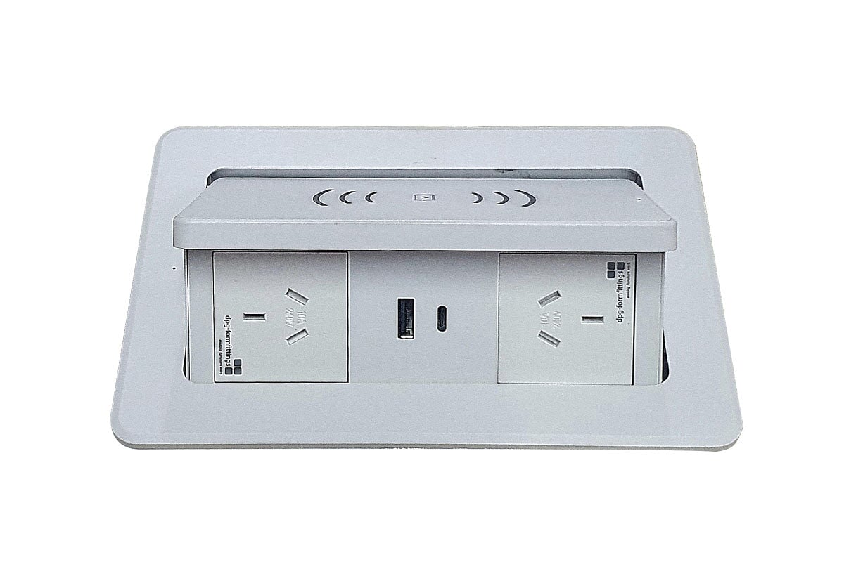 DPG Swift In-Desk Wireless Charger - Fast Qi Charging Pad for iPhone, Samsung, AirPods - Perfect for Office, Home & Workspace