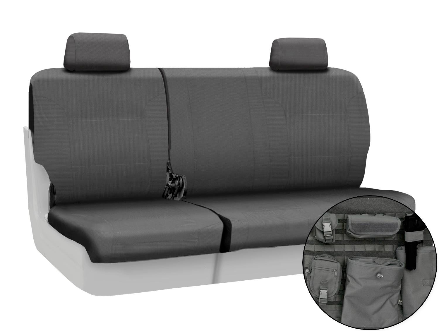 Coverking Rear 60/40 Bench Custom Fit Seat Cover for Jeep Wrangler (2018-2023) - Durable Ballistic Fabric in Charcoal - Perfect for Off-Roading & Outdoor Adventures