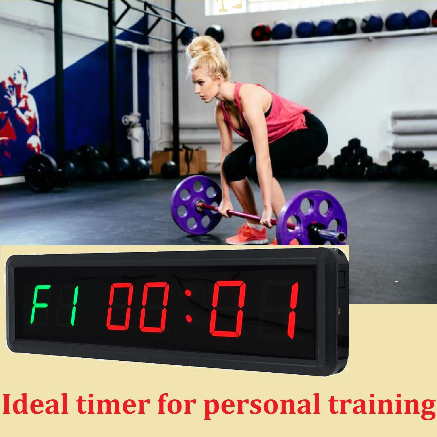 1.8'' LED Interval Workout Timer Countdown Stopwatch - Portable Gym Timer for HIIT, Boxing, CrossFit & Home Fitness Training