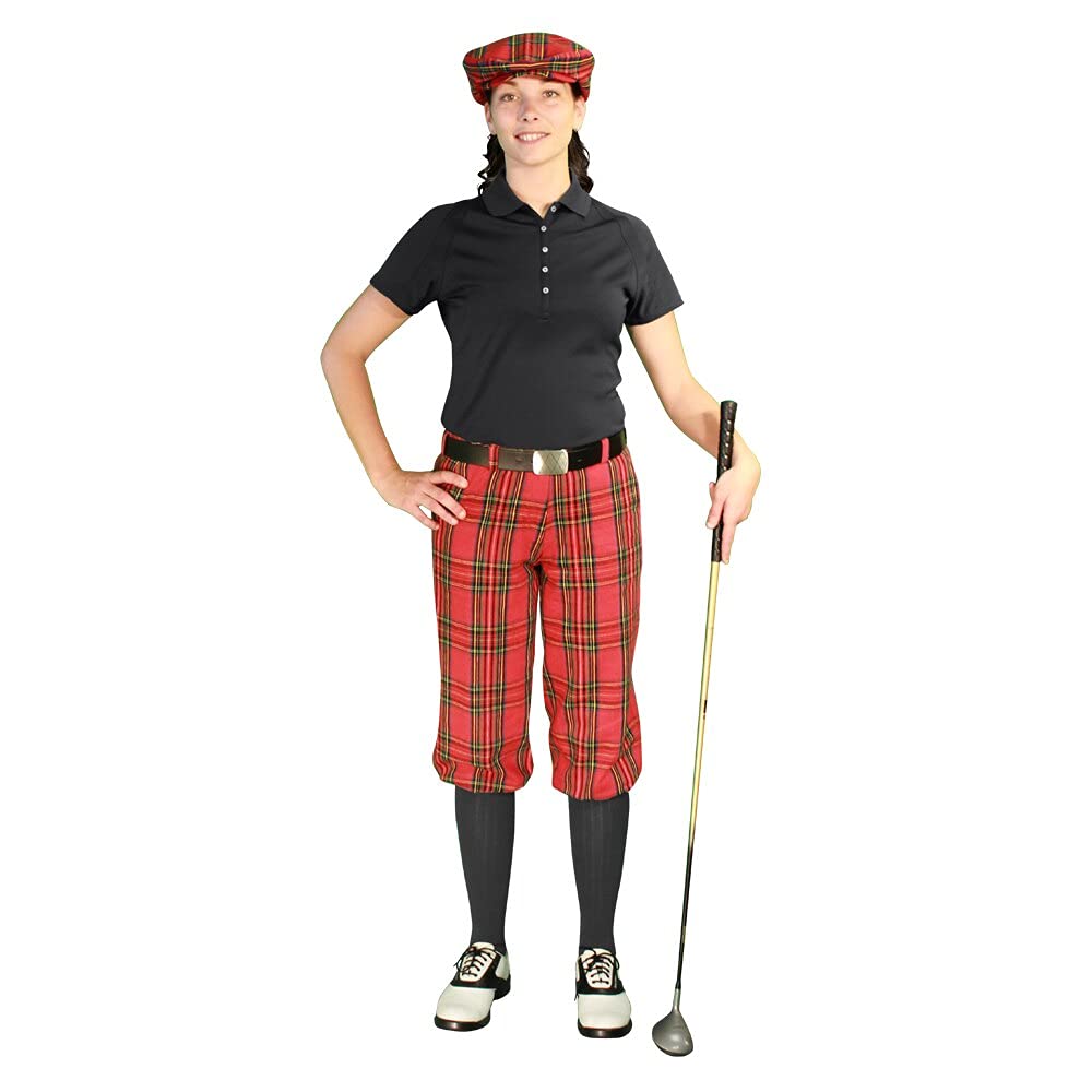 Stewart Collection Ladies 'Par 5' Golf Cap & Over-The-Calf Socks Set - Royal Stewart Tartan - Perfect for Golf Tournaments & Country Club Events