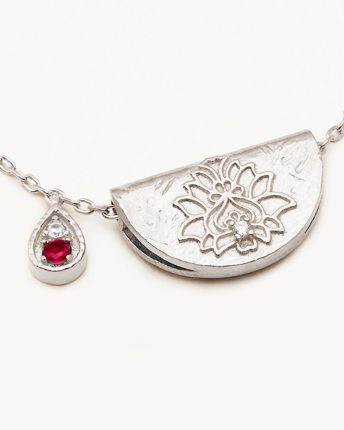July Birthstone Necklace - Sterling Silver Ruby Pendant for Women | Elegant Jewelry Gift for Birthday, Anniversary & Special Occasions