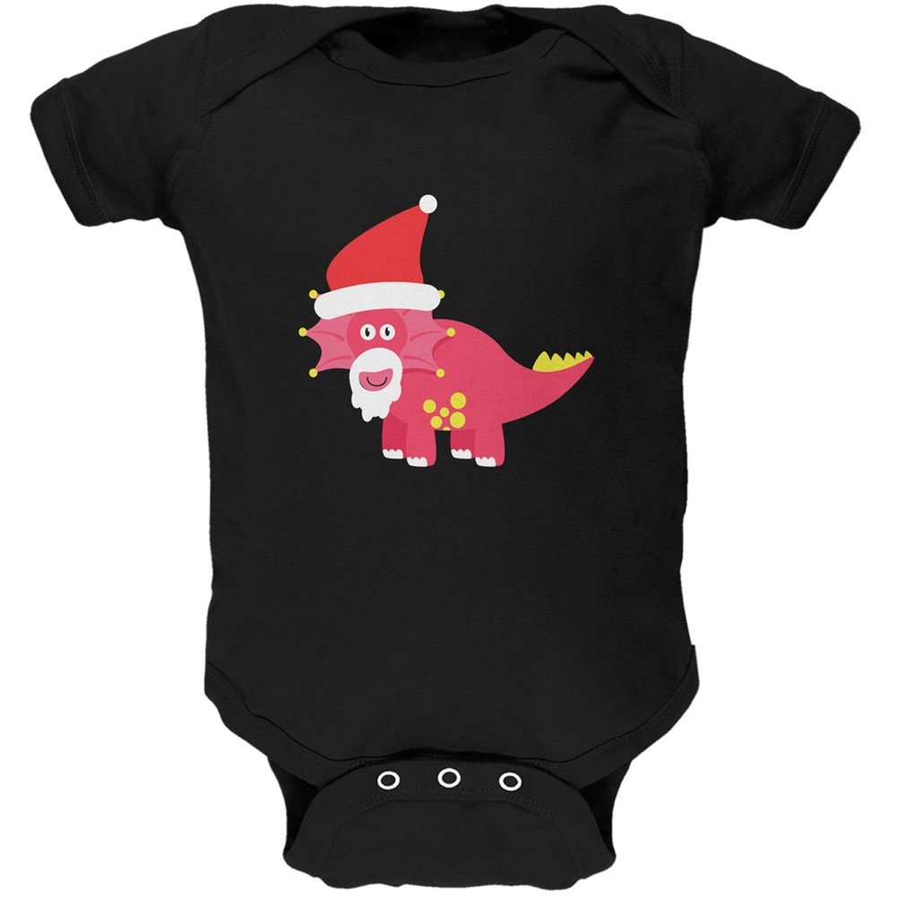 Soft Black Triceratops Dinosaur Baby Onesie - Cozy Christmas Pajamas for Infants & Toddlers - Perfect for Holiday Photos & Family Gatherings