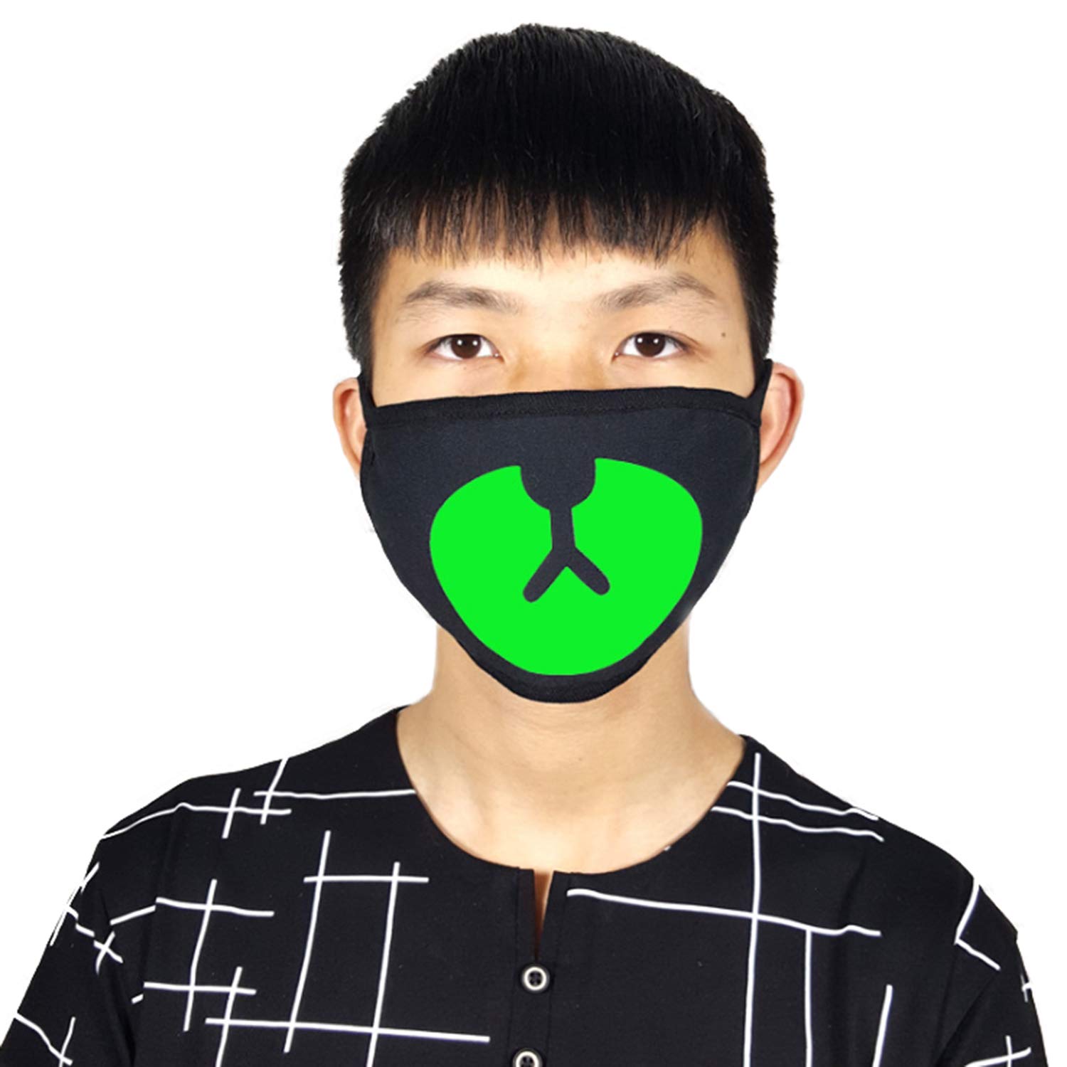 VRITRAZ Glow in The Dark Unisex Cotton Blend Anti-Dust Pollution Face Mask - Breathable & Reusable for Men & Women - Perfect for Outdoor Activities, Cycling, Running & Air Travel