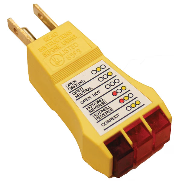 Prime Products 12-4061 AC Voltage Tester - Electrical Outlet Tester for Home & Professional Use - Ideal for Electricians, DIY Projects & Safety Checks