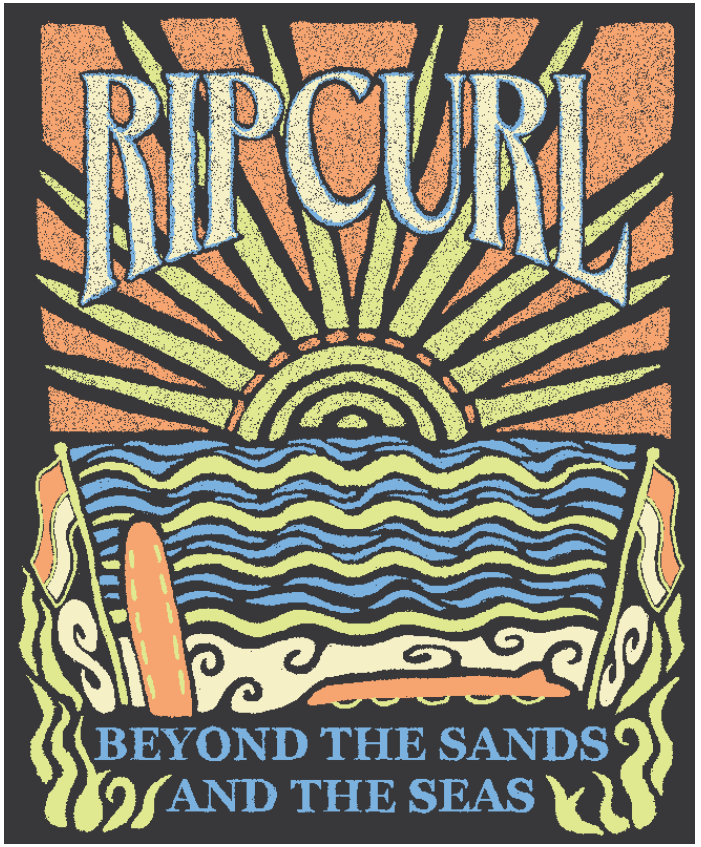 Rip Curl x LSV Beyond the Sands and the Seas Graphic T-Shirt - Black | Men's Casual Short Sleeve Tee for Surfing, Beach & Streetwear Fashion