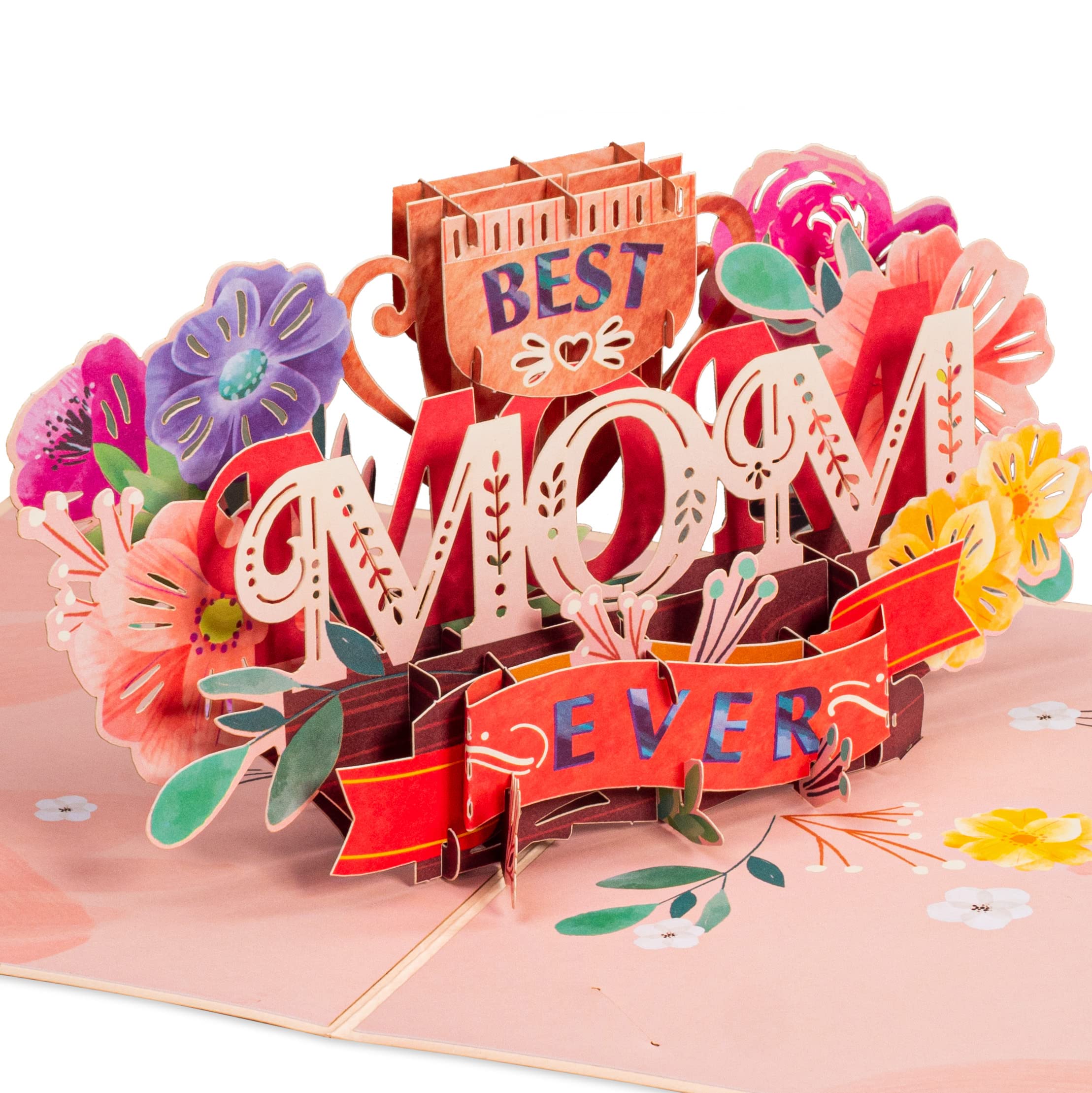 3D Pop Up Mother’s Day Card - Best Mom Ever Greeting Card for Birthday, Thank You & All Occasions - 5