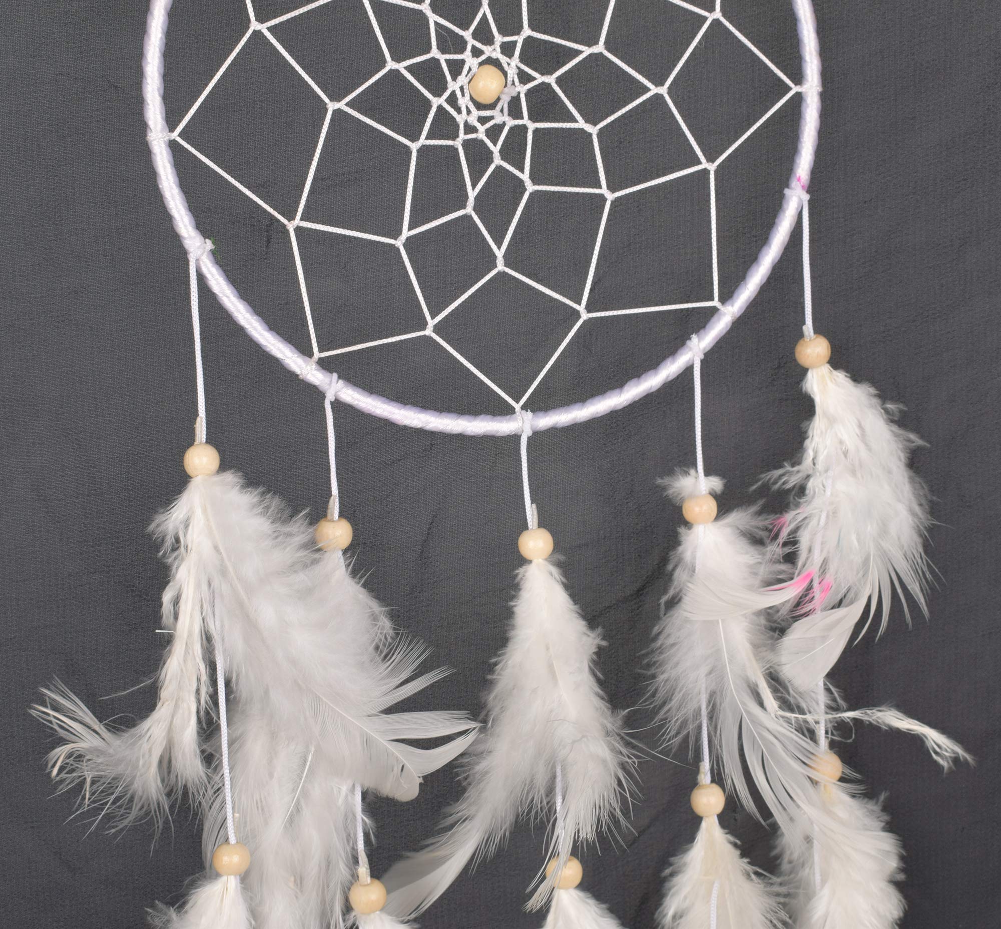 Handmade Dream Catcher for Bedroom Wall Decor - Authentic Native American Style Web with Feathers & Beads - Perfect for Nursery, Boho Room, or Meditation Space