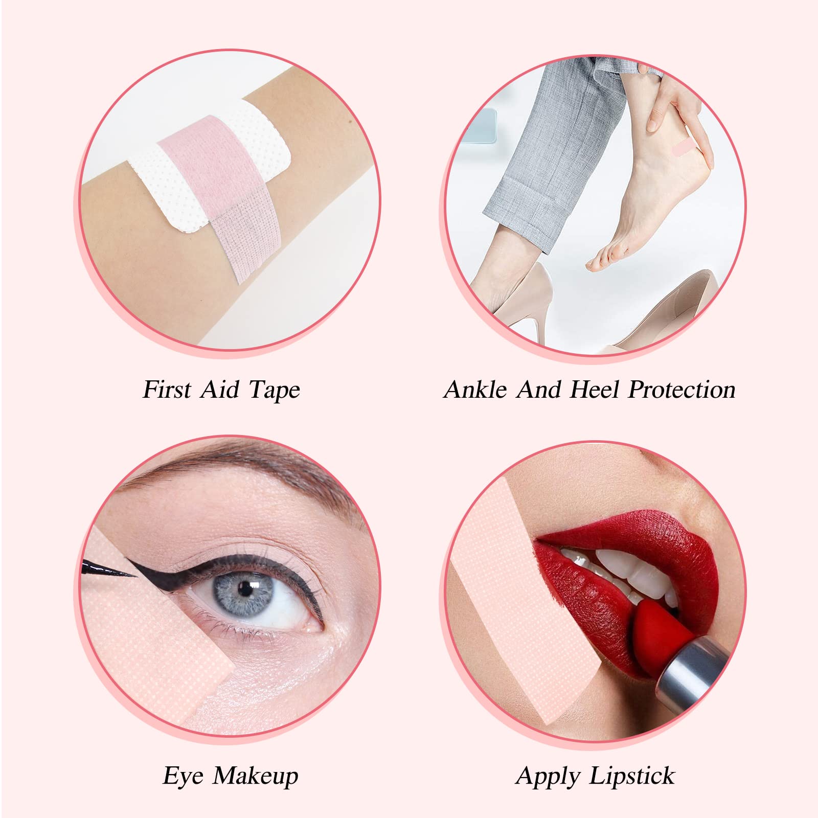 QUEWEL Pink Eyelash Extension Tape - Breathable Flexible Lash Tape for Sensitive Skin | Professional Eyelash Extension Tool for Salon & Home Use