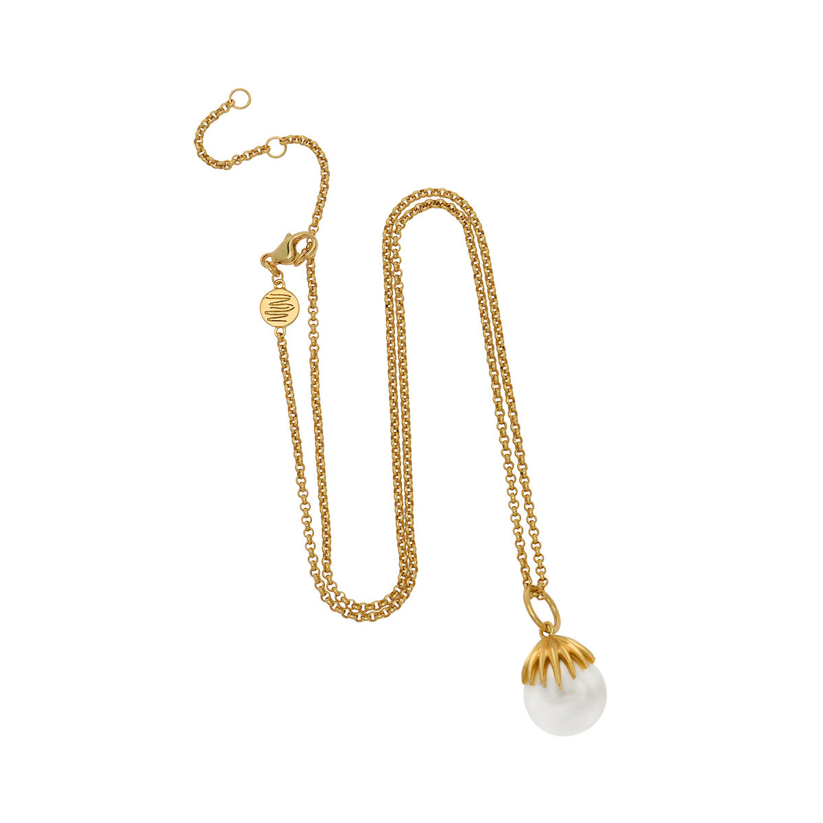Goldbug Collection Single Palm Pearl Charm Necklace - Elegant 18K Gold Plated Jewelry for Women, Perfect Gift for Birthday, Anniversary & Valentine's Day | Ideal for Beach Weddings, Date Nights & Special Occasions