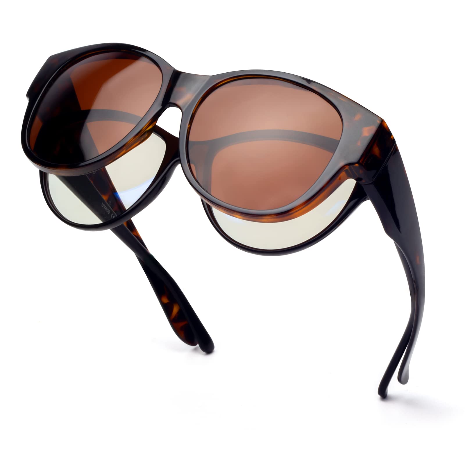 Polarized Clip-On Sunglasses for Women - UV Protection, Lightweight & Comfortable Fit Over Prescription Glasses - Perfect for Driving, Outdoor Sports & Daily Wear