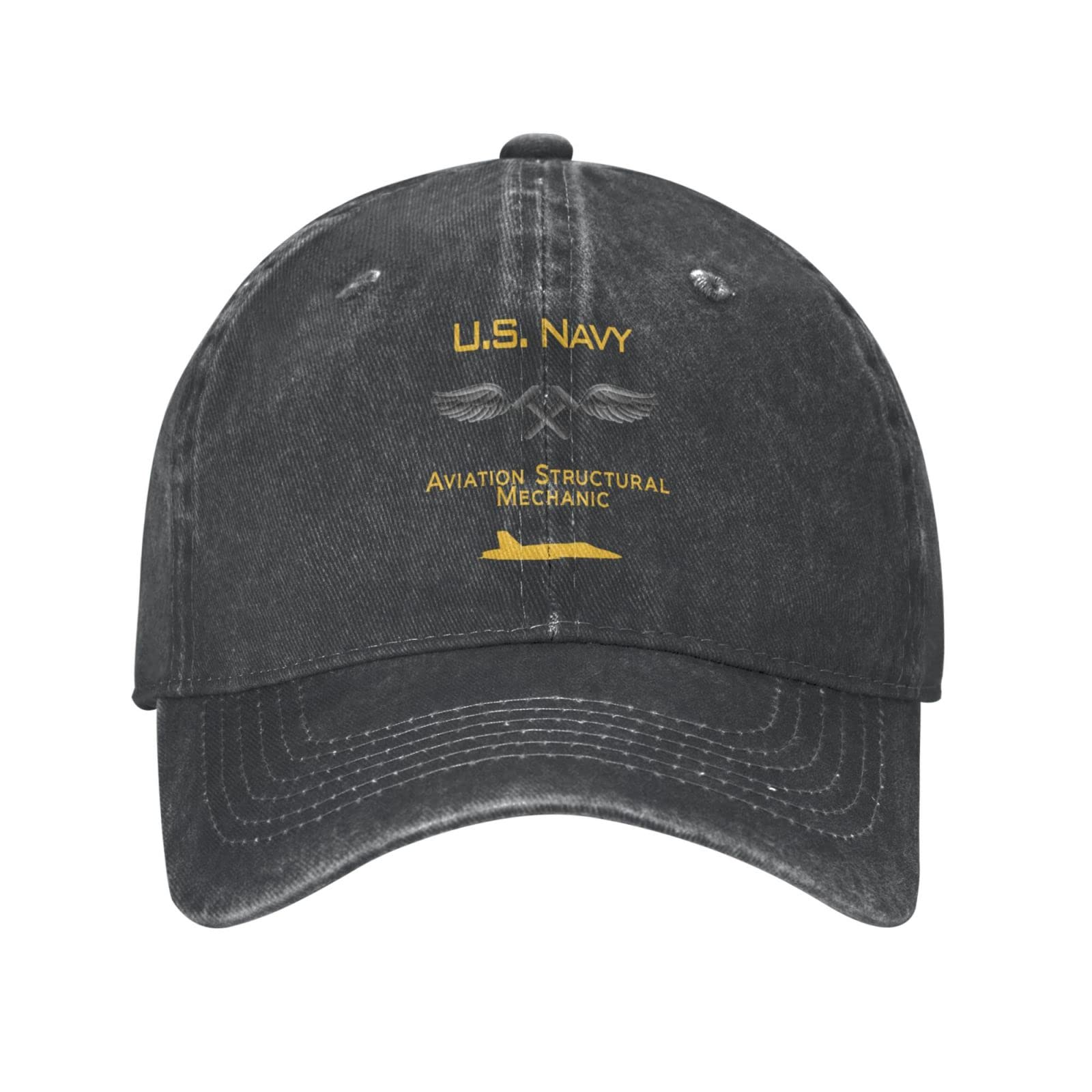 US Navy Aviation Structural Mechanic AM Rating Unisex Denim Baseball Cap - Military Style Sandwich Hat for Work, Outdoor & Casual Wear