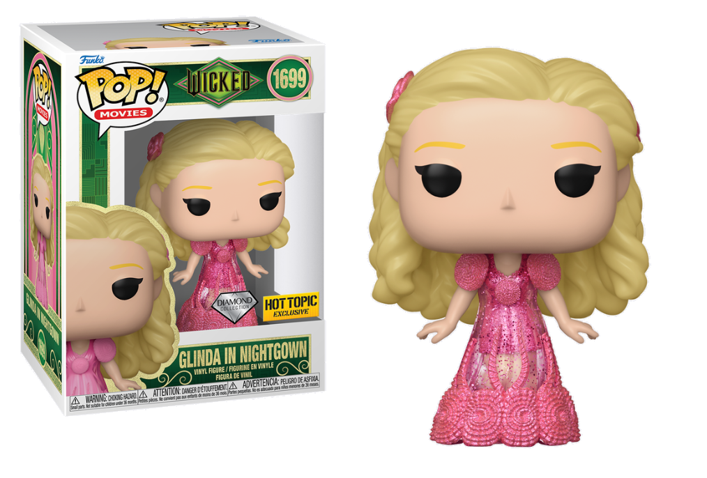 Wicked Glinda in Nightgown (Glitter) Pop Vinyl Figure - Hot Topic Exclusive Collectible - Perfect for Movie Fans & Pop Culture Decor