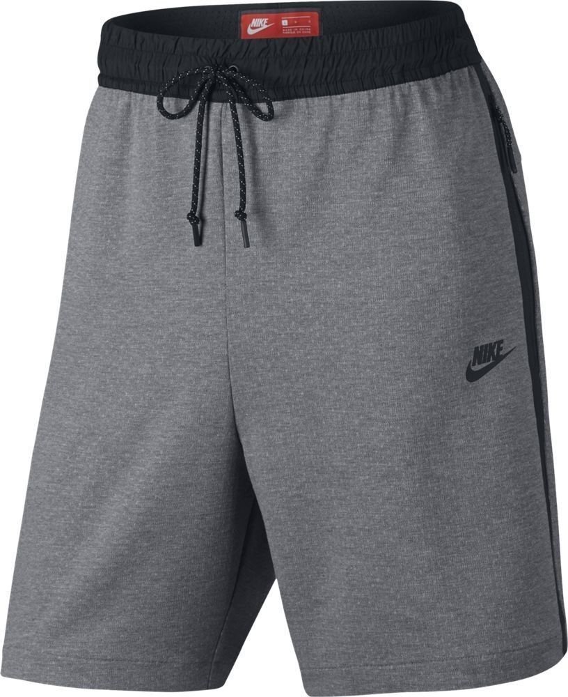 Nike Men's Tech Pack Fleece Shorts - Carbon Heather/Black (Size Small) - Lightweight, Breathable & Comfortable for Running, Gym & Casual Wear