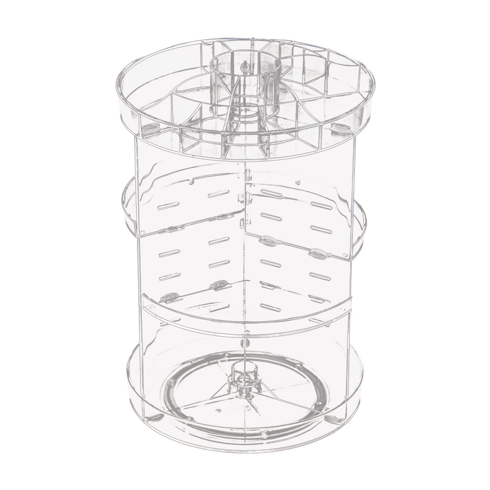 360° Rotating Adjustable Makeup Organizer with 3 Large Brush Holders - Clear Cosmetic Storage Case for Countertop & Travel | Perfect for Vanity, Bathroom & On-the-Go Makeup Organization