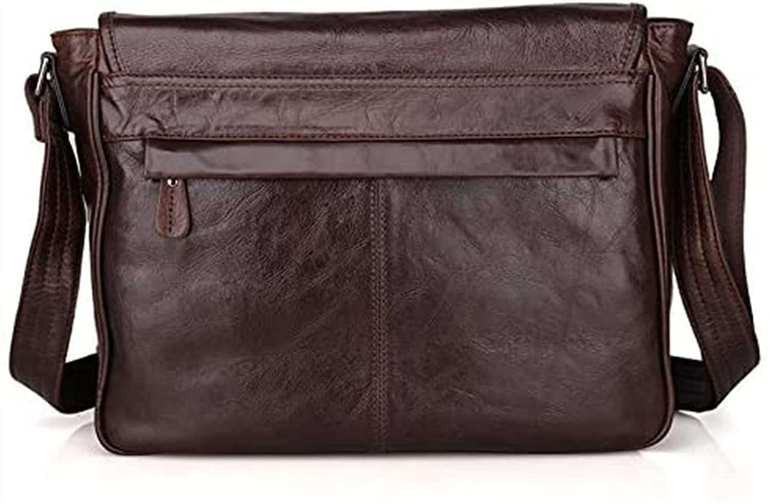Premium Handmade Genuine Leather Full Flap Messenger Bag - Laptop Satchel with Padded Protection (Brown, 35.5x10x30.5cm) - Perfect for Business, Travel & College Commute
