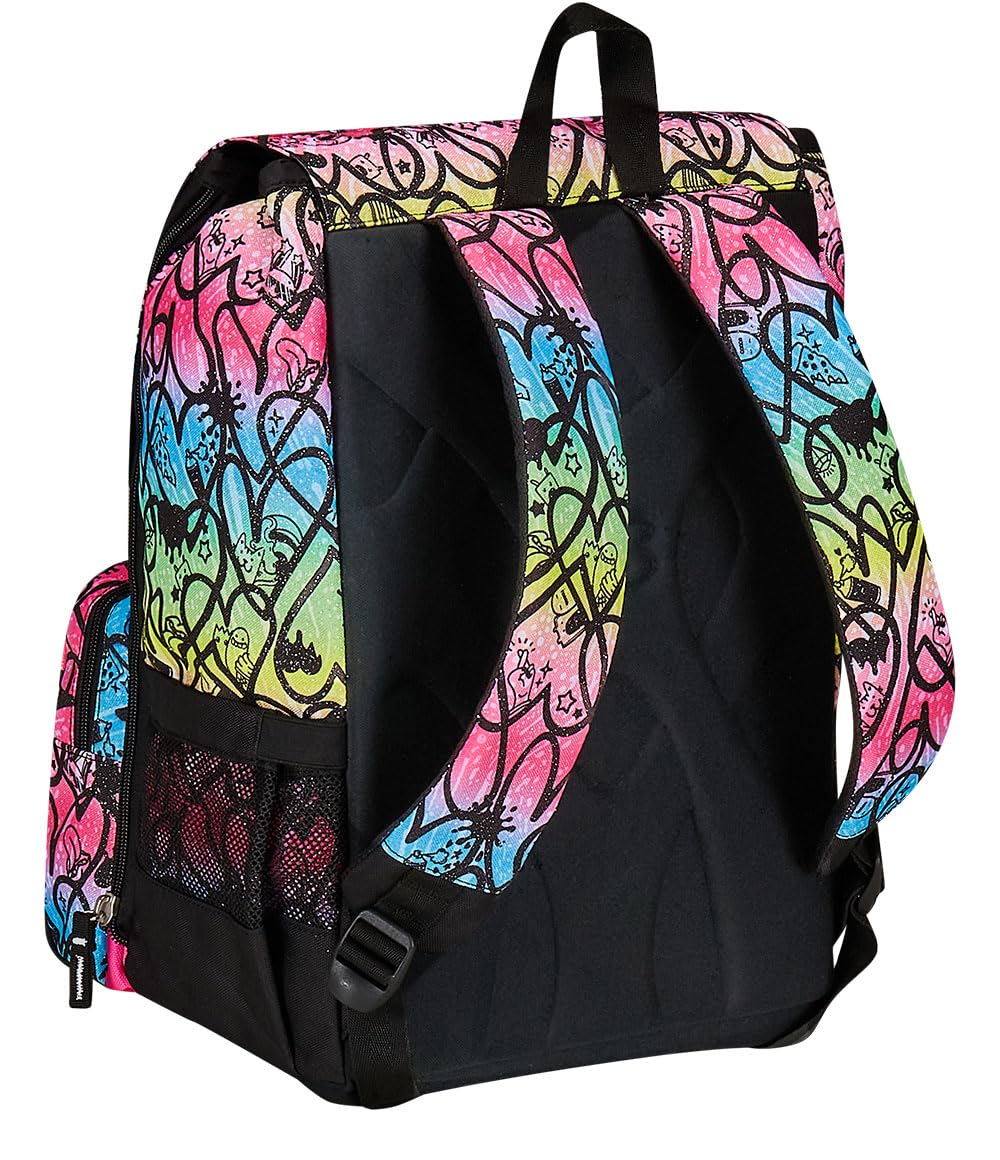 JumpLove Expandable Double Compartment Backpack for Girls - Large Capacity, Pink, Includes 3-Compartment Pouch - Perfect for School, Travel & Daily Use