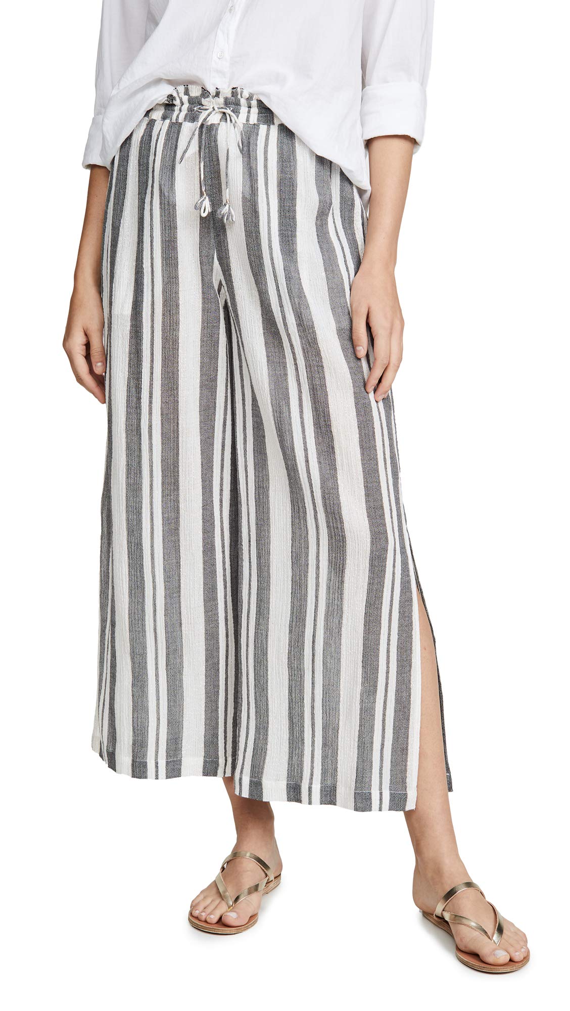 Joie Women's Sylar Pants - Caviar Grey Stripe - Medium Size - Comfortable Stretch Work Pants for Office & Business Casual Wear