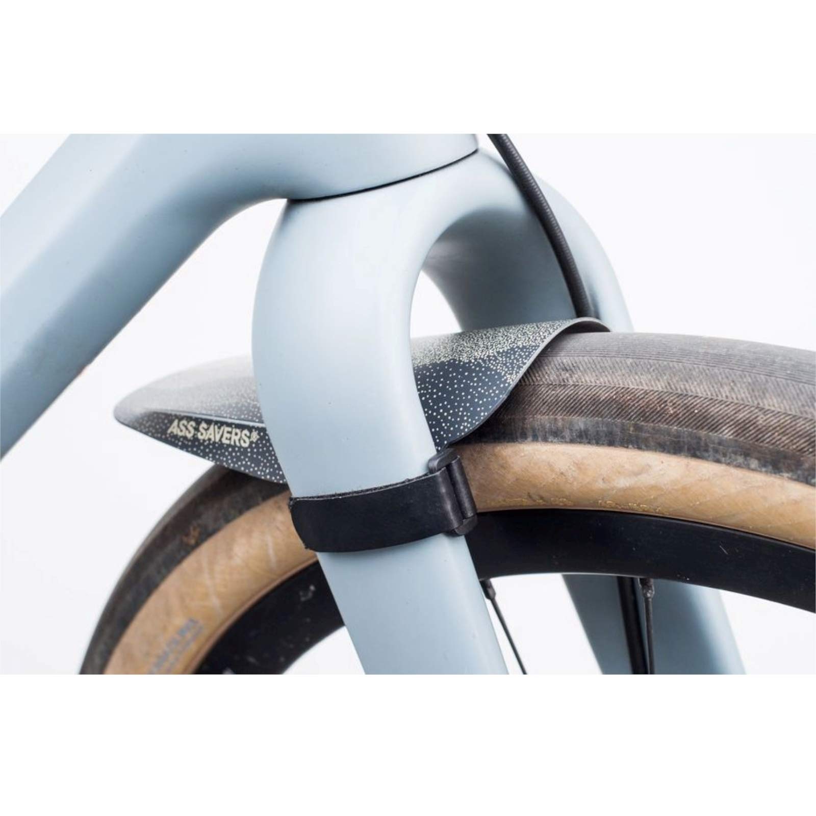 Ass Savers Mudder Mini Bike Fender - Lightweight Bicycle Mudguard for Face & Headset Protection | Universal Fit for 32-55mm Tires | Anti-Slip Straps for Gravel & Cross Forks | Perfect for Wet Weather Cycling & Off-Road Adventures