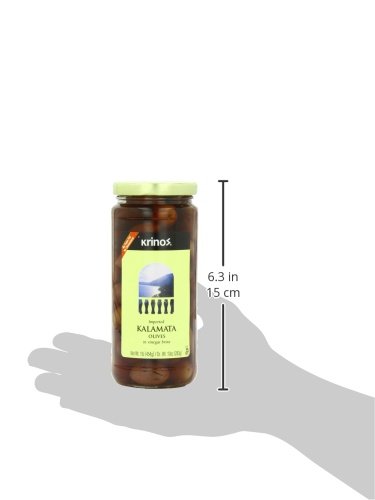 Premium Krinos Kalamata Olives in Vinegar Brine - 16oz (Pack of 6) | Authentic Greek Olives | Perfect for Salads, Charcuterie Boards & Mediterranean Recipes