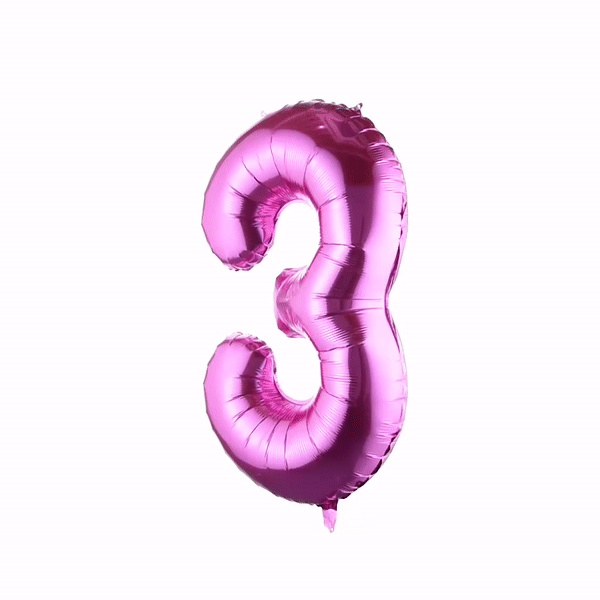Balloonify Pink Mylar Number 3 Balloon - 40 Inch Large Foil Balloon for Birthday Party Decorations (1 Count) - Perfect for Baby Showers, Anniversary Celebrations & Graduation Parties