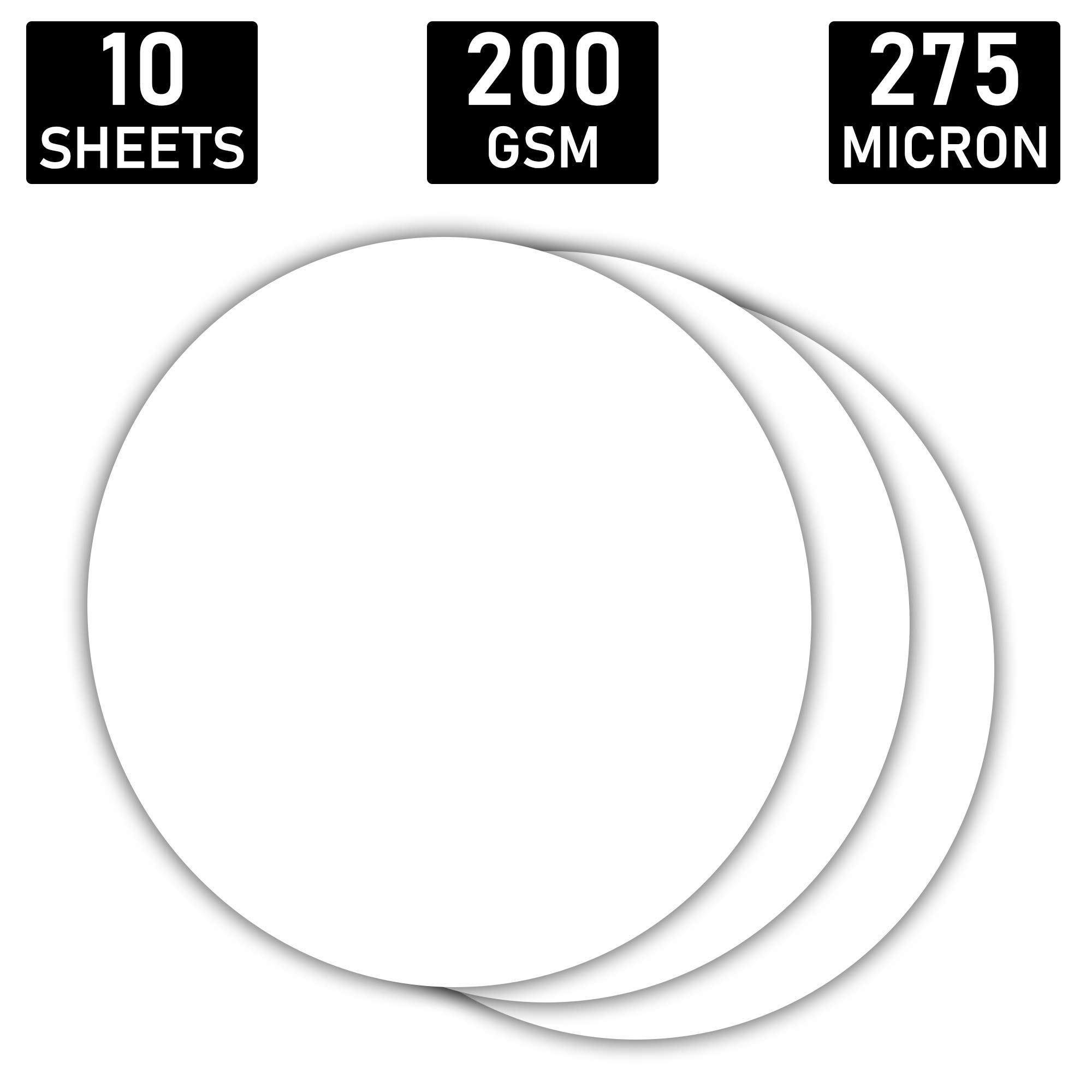 NARA Alcohol Ink Paper - White 38” Circle, 430 Microns/320 GSM Heavyweight (10 Sheets) | 100% Stain-Free for Alcohol Ink Art | Perfect for Canvas Painting, DIY Crafts & Home Decor Projects