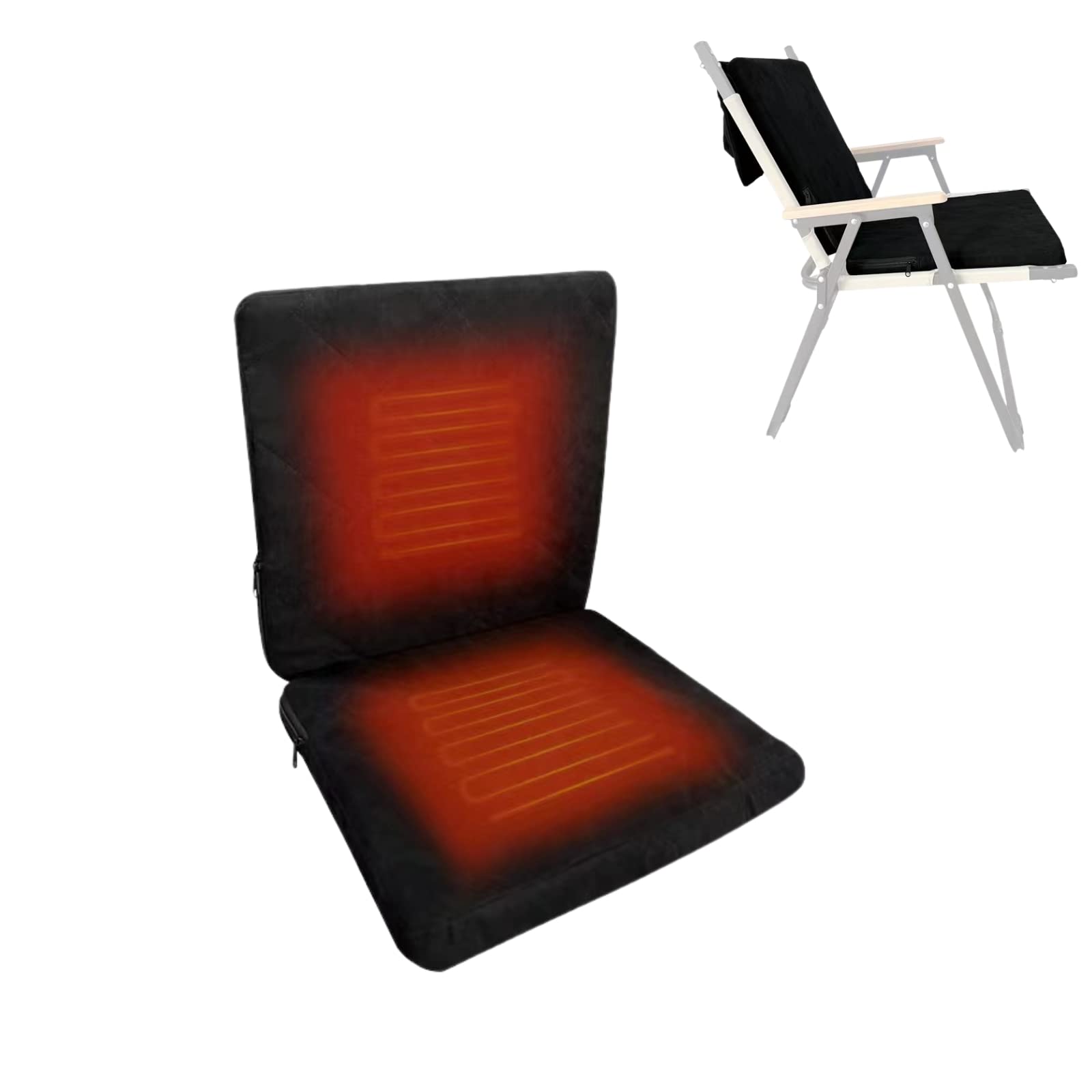 Portable Heated Camping Chair for Adults - Foldable Outdoor Seat with Back Support & Heating Function - Perfect for Camping, Hiking, Beach & Backyard Use (Power Pack Not Included)