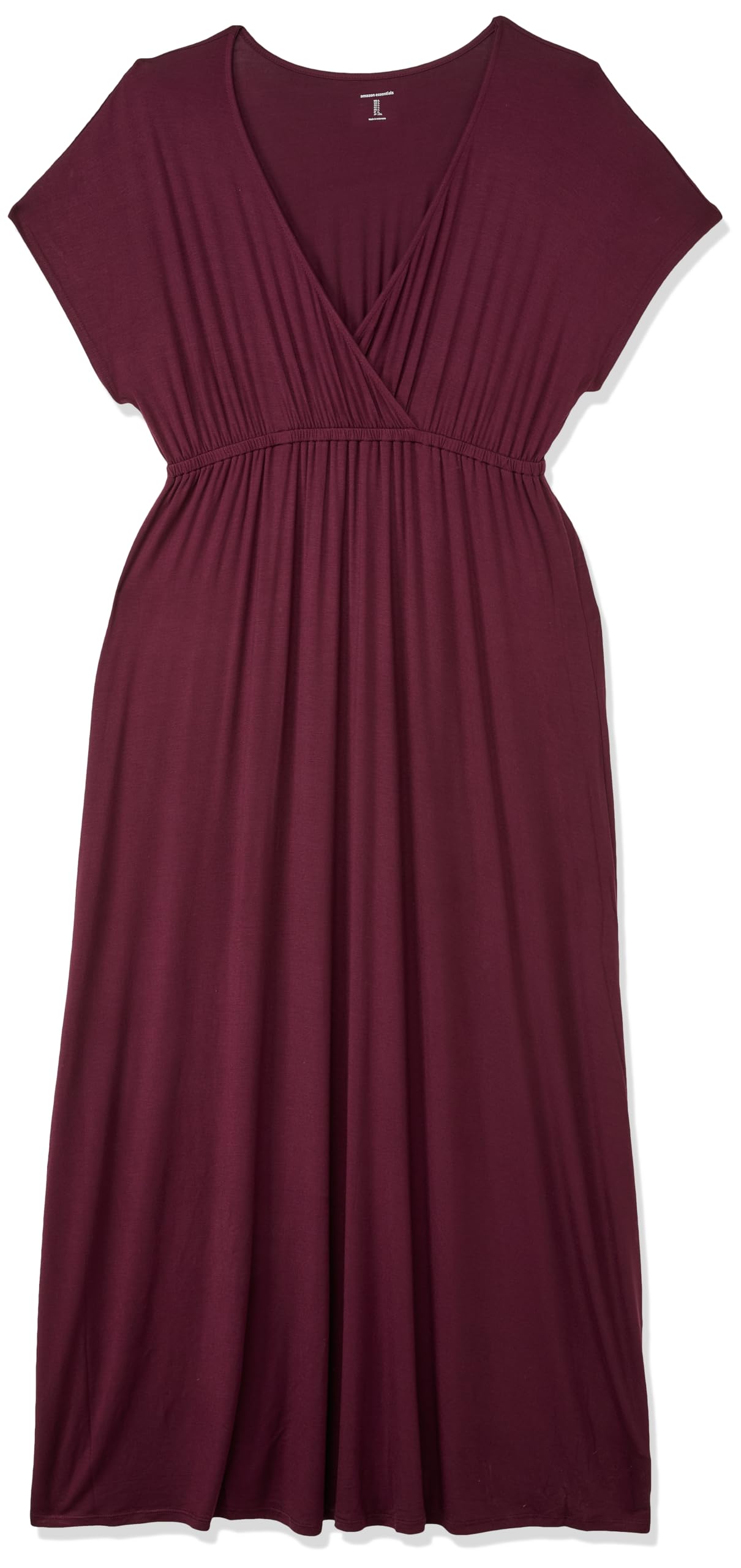 Amazon Essentials Women's Waisted Maxi Dress - Flowy Summer Dress with Pockets, Plus Size Options - Perfect for Beach Vacations, Weddings & Casual Outings