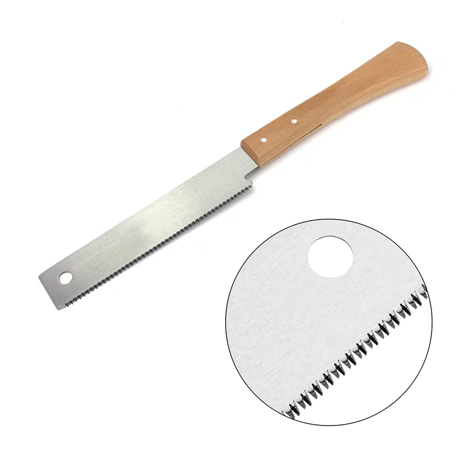 12 Inch Small Hand Saw - Flush Cut Trim Saw with Single Sided Teeth & Wooden Handle for Woodworking, DIY Projects, Home Decoration and Household Use - Perfect for Precise Cutting, Trimming and Crafting