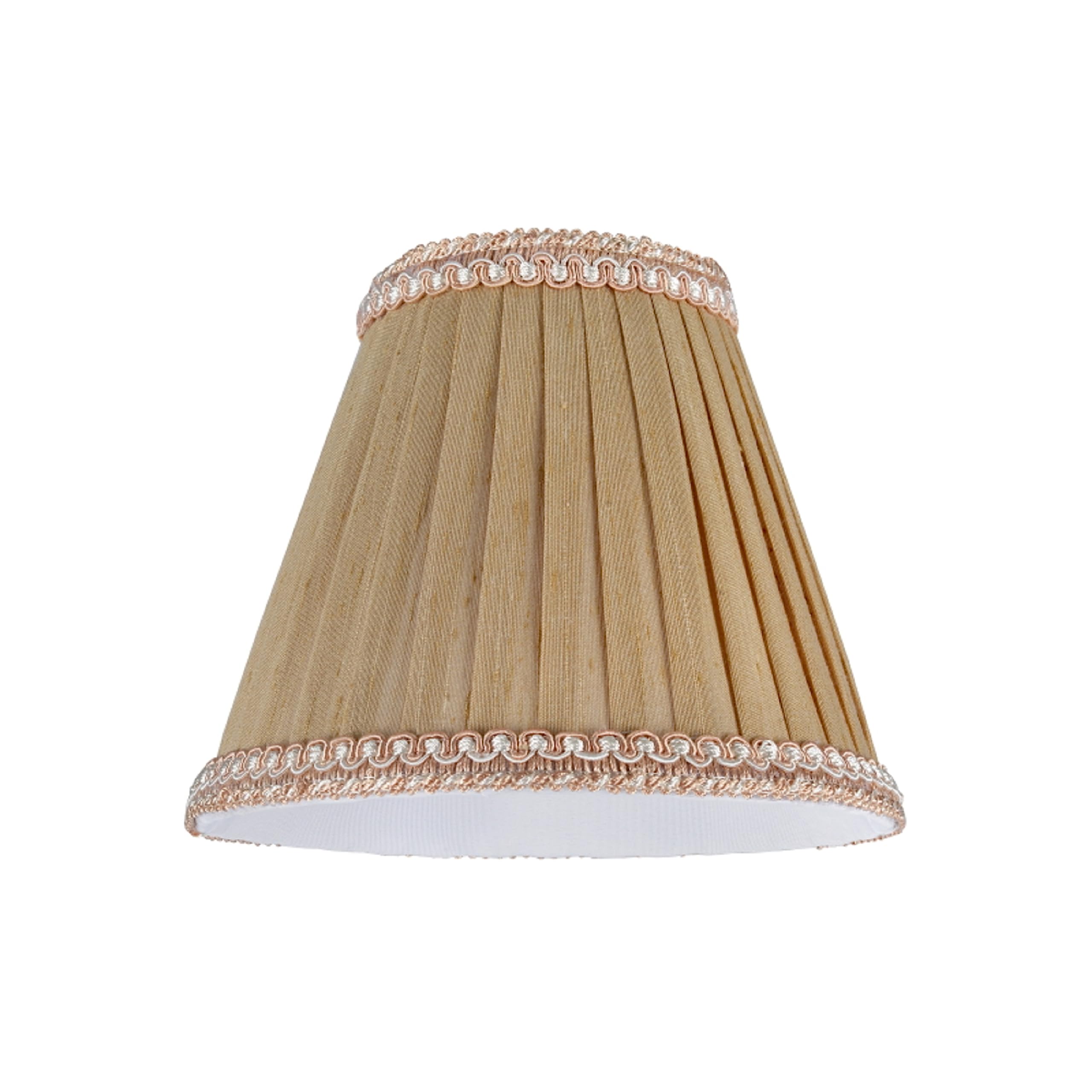 Aspen Creative 33003-6 Small Pleated Empire Clip-On Lamp Shades - 6 Pack, Cream, 3