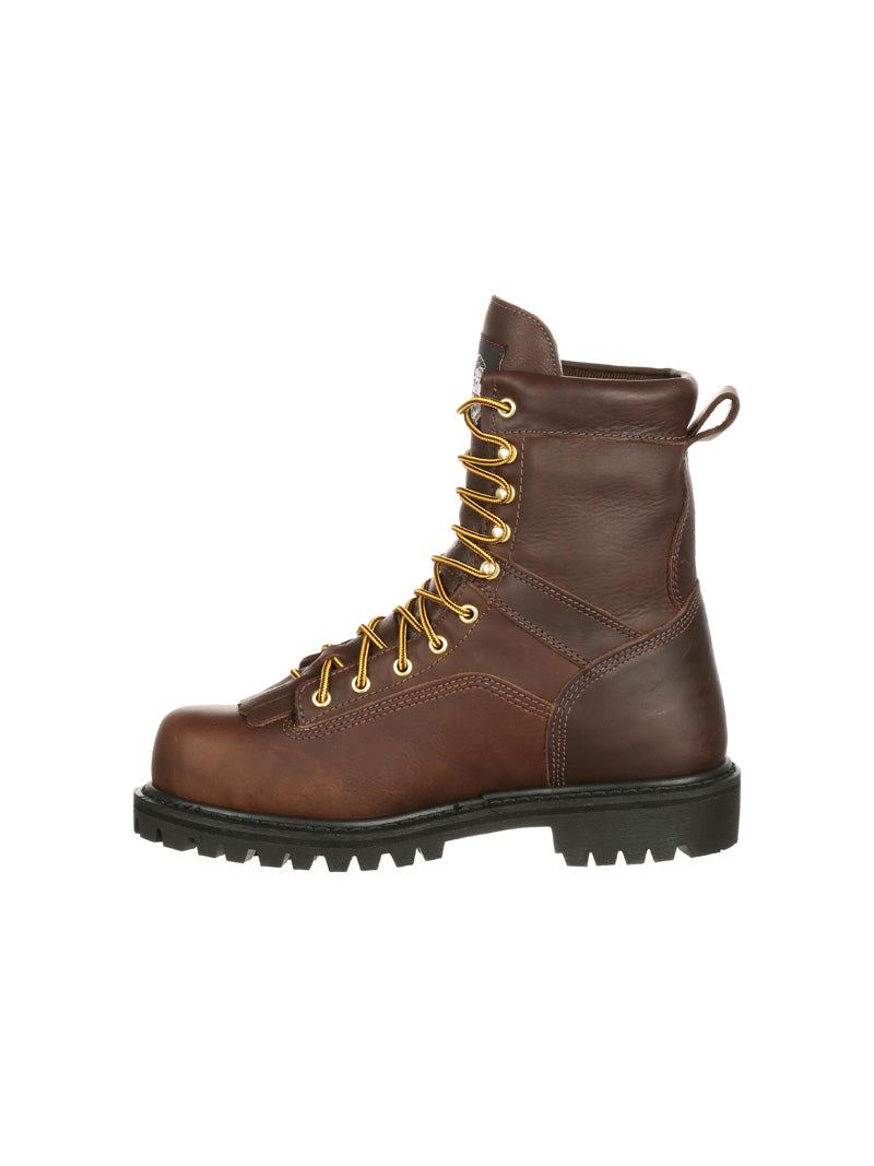 Georgia G8041 Men's Waterproof Work Boots - Soft Toe, Lace Up, Chocolate Brown - Ideal for Construction, Outdoor Jobs & Heavy Duty Work