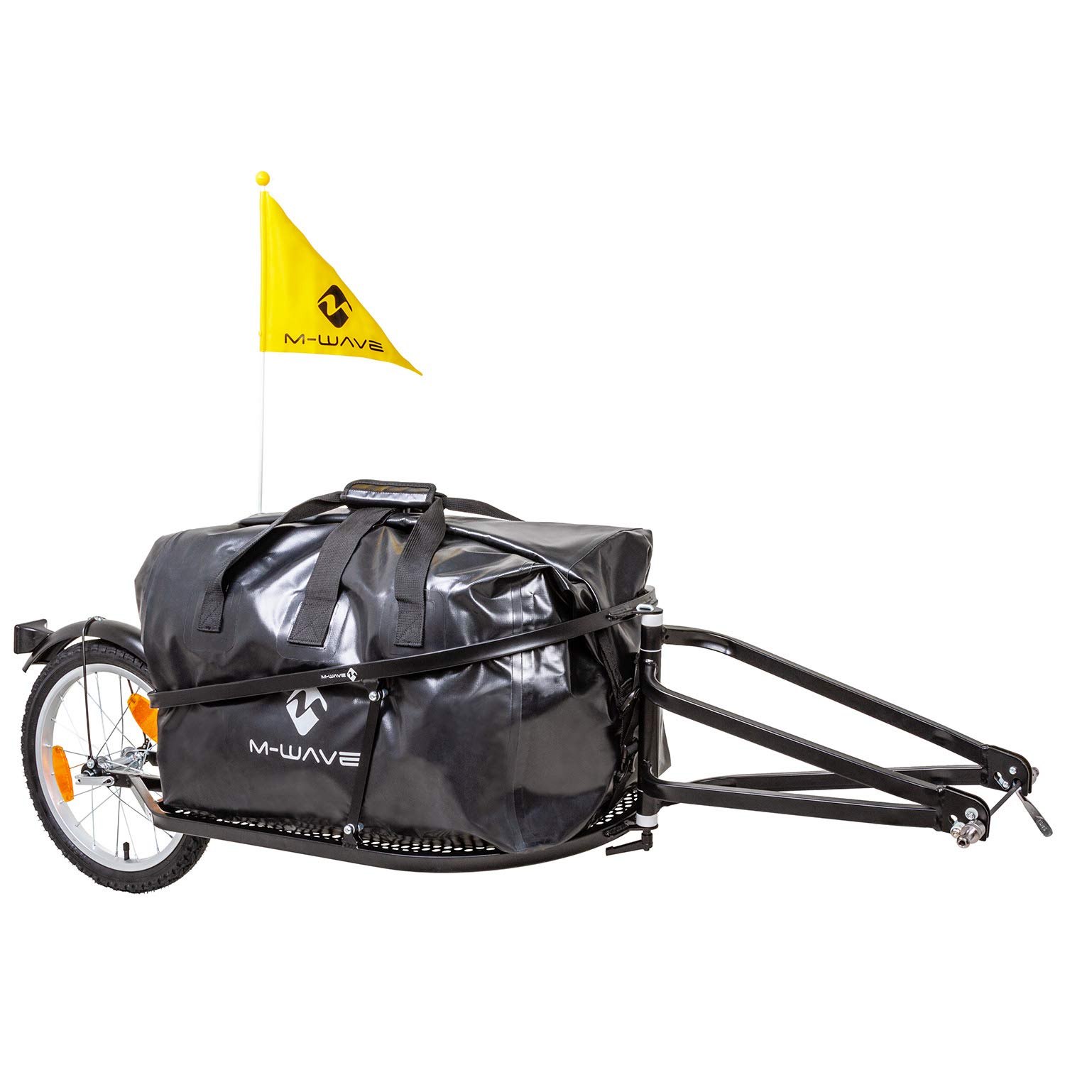 M-Wave Single Track 40 Bicycle Luggage Trailer - Heavy Duty Cargo Carrier for Cycling Camping, Grocery Shopping & Outdoor Adventures