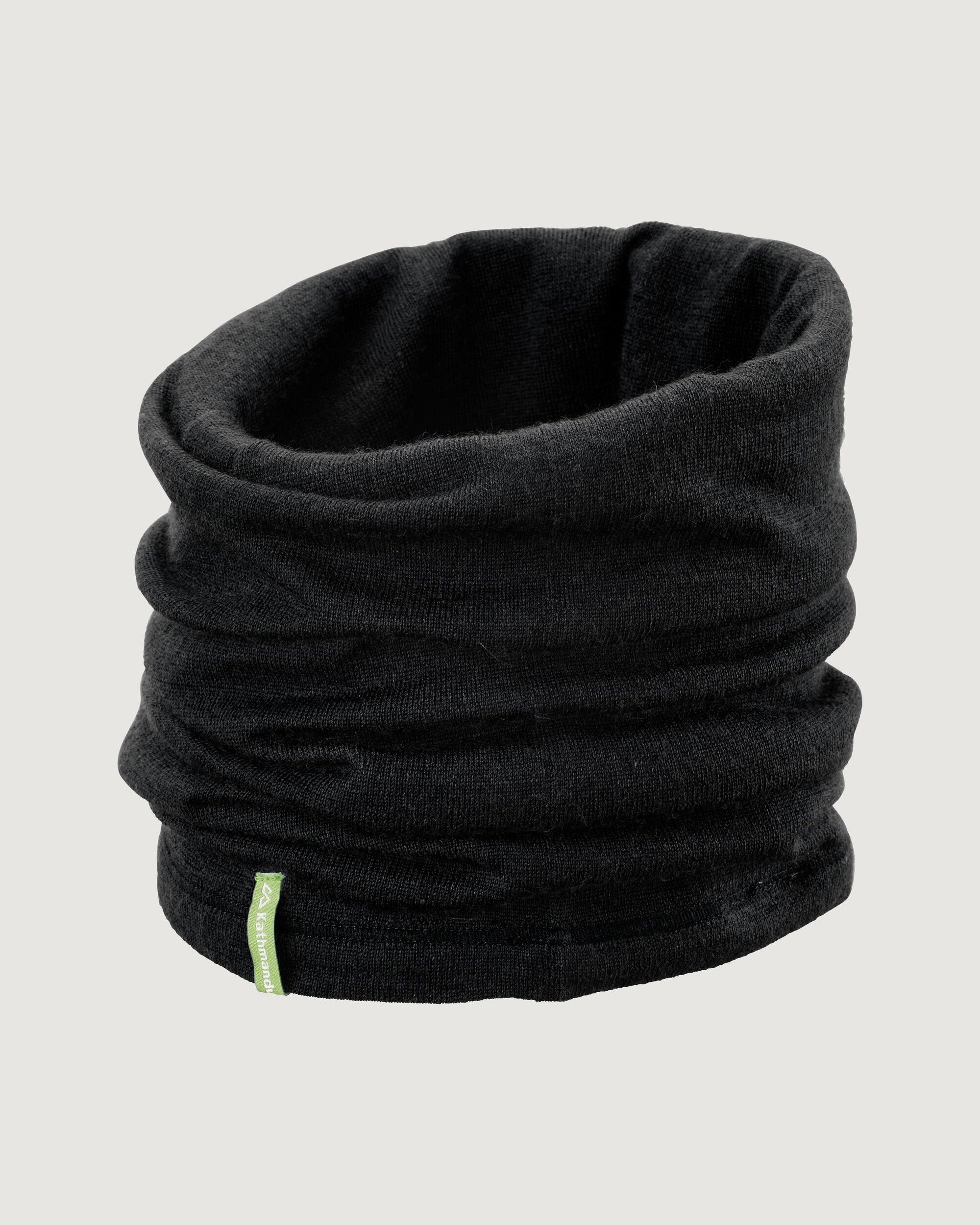 Premium Core Spun Neck Gaiter - Black, Breathable & Stretchy for Outdoor Activities, Hiking, Running, and Winter Sports
