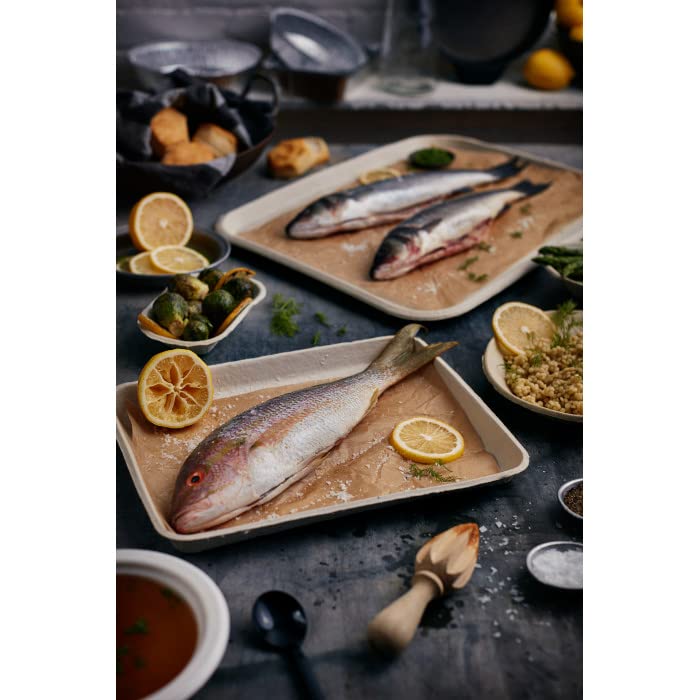 **Pactiv 9x12 Inch Disposable Food Trays – Eco-Friendly Fiber Blend, Perfect for Schools, Cafeterias & Snack Bars – 250 Beige Trays per Case – Ideal for Serving Meals, Snacks & Catering Events**
