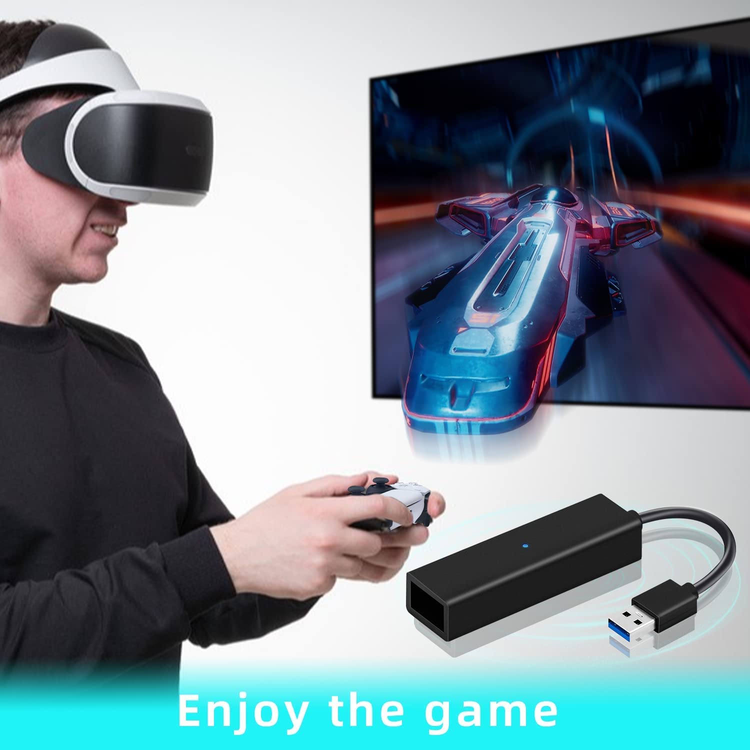 Tolesum VR Camera Adapter for PS5/PS5 Pro/PS5 Slim & PSVR Headset | PS4 to PS5 VR Converter Cable | USB 3.0 Compatible with PlayStation 5 Console | Perfect for PSVR Gaming & Virtual Reality Experiences